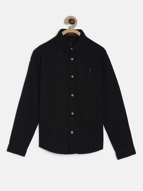 

Indian Terrain Boys Black Regular Fit Solid Casual Shirt