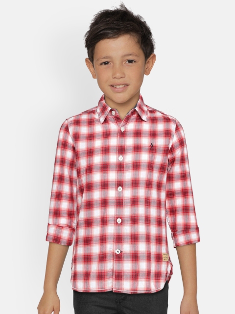 

Indian Terrain Boys Red & White Regular Fit Checked Casual Shirt