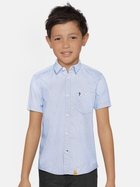 

Indian Terrain Boys Blue Striped Fit Printed Casual Shirt