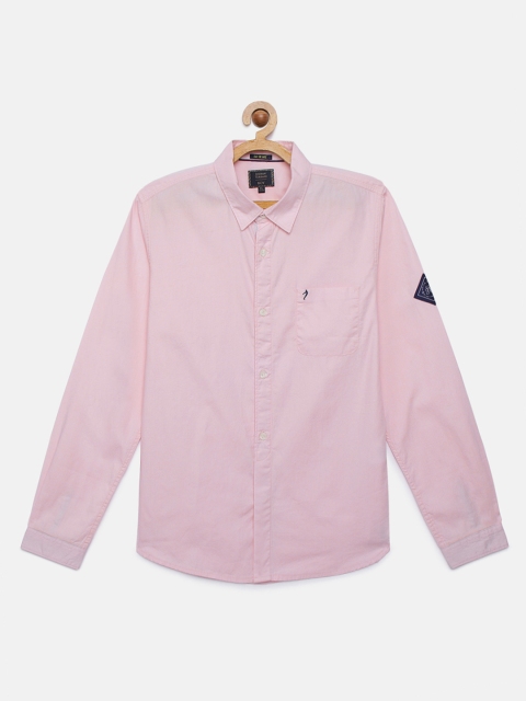 

Indian Terrain Boys Pink Regular Fit Solid Casual Cotton Shirt