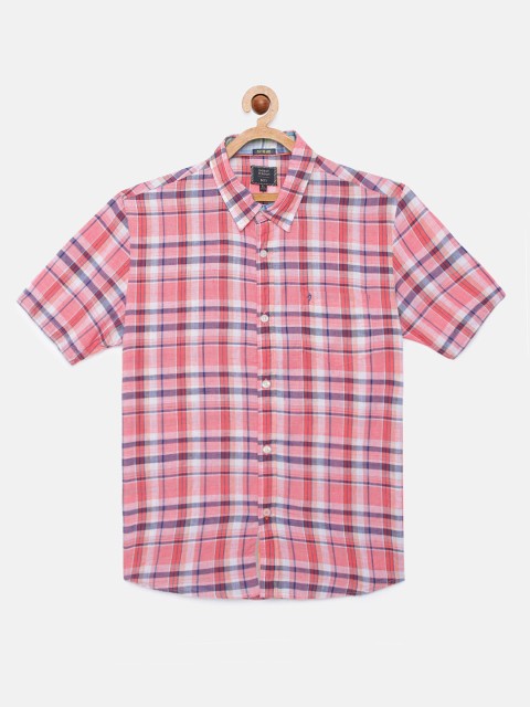 

Indian Terrain Boys Pink Checked Cotton Regular Fit Casual Shirt