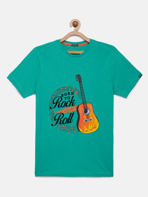 

Indian Terrain Boys Green Printed Round Neck T-shirt