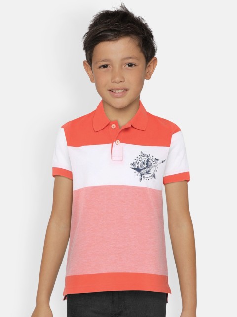 

Indian Terrain Boys Orange Colourblocked Polo Collar T-shirt