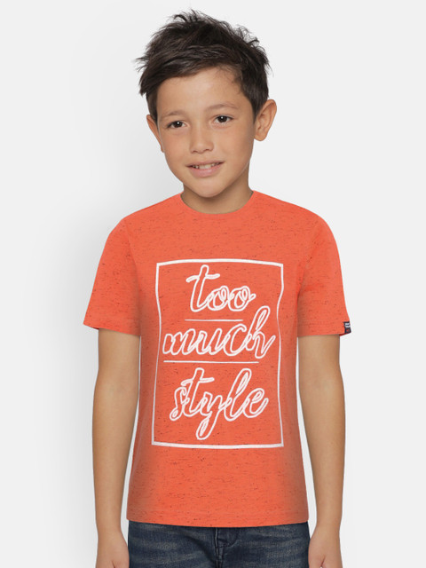 

Indian Terrain Boys Coral Printed Round Neck T-shirt