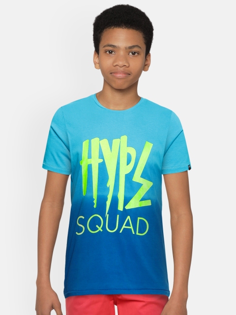 

Indian Terrain Boys Blue Tie Dye Pure Cotton T-shirt