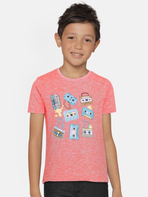 

Indian Terrain Boys Coral Printed Round Neck T-shirt