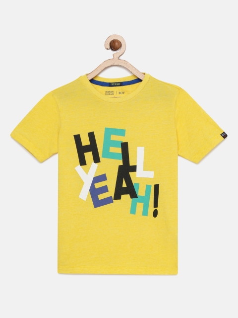 

Indian Terrain Boys Yellow Printed Round Neck T-shirt