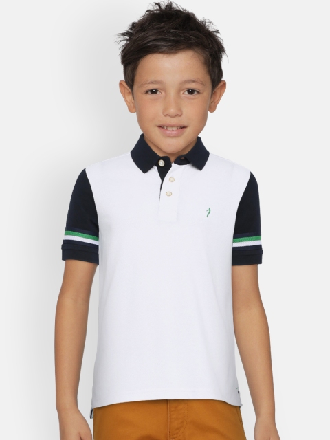 

Indian Terrain Boys White Solid Polo Collar T-shirt