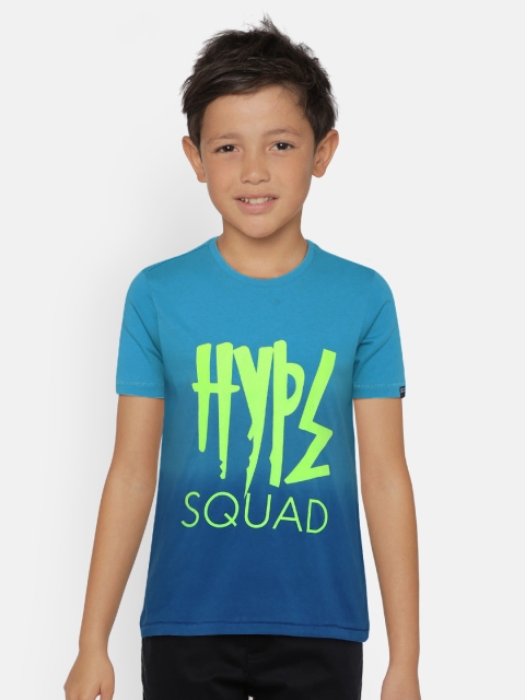 

Indian Terrain Boys Blue Printed Round Neck T-shirt