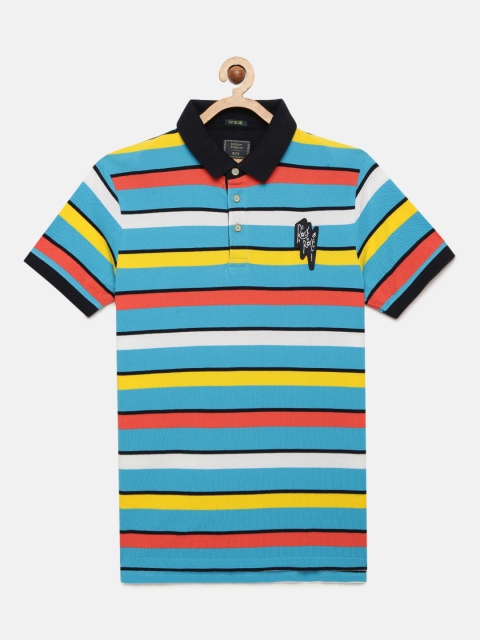 

Indian Terrain Boys Multicoloured Striped Polo Collar T-shirt, Multi