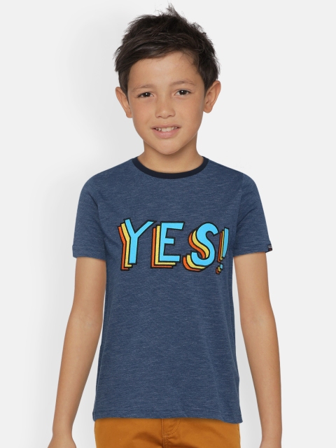 

Indian Terrain Boys Blue Printed Round Neck T-shirt