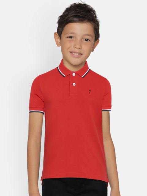 

Indian Terrain Boys Red Solid Polo Collar T-shirt
