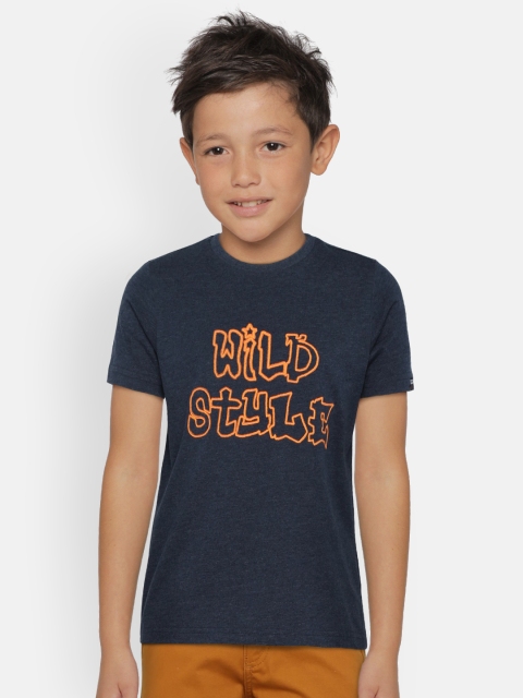 

Indian Terrain Boys Navy Blue Printed Round Neck T-shirt
