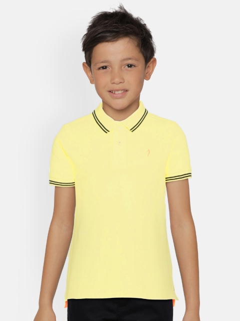 

Indian Terrain Boys Yellow Solid Polo Collar T-shirt