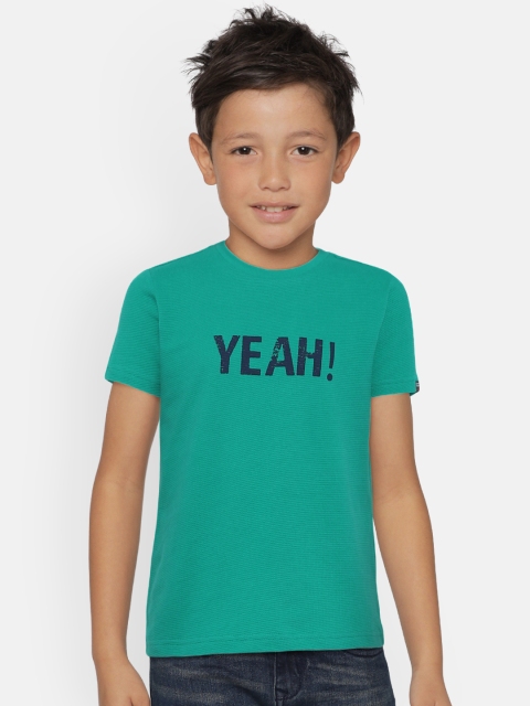 

Indian Terrain Boys Green Printed Round Neck T-shirt