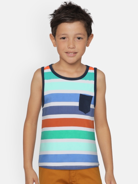 

Indian Terrain Boys Blue & White Striped Round Neck T-shirt