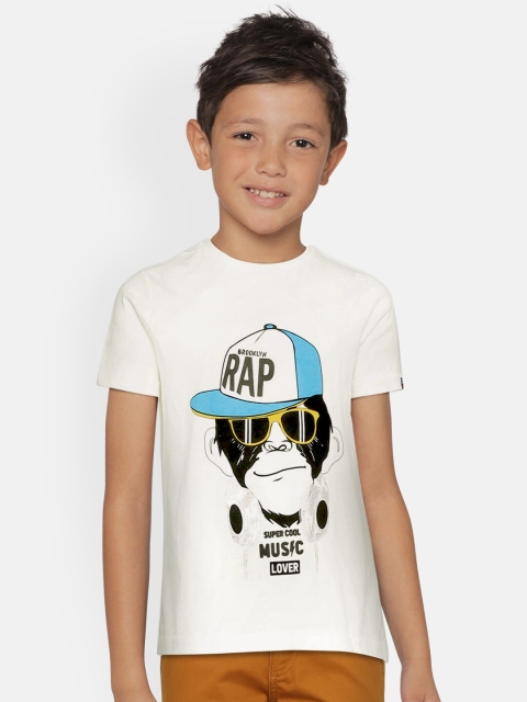 

Indian Terrain Boys White Printed Round Neck T-shirt
