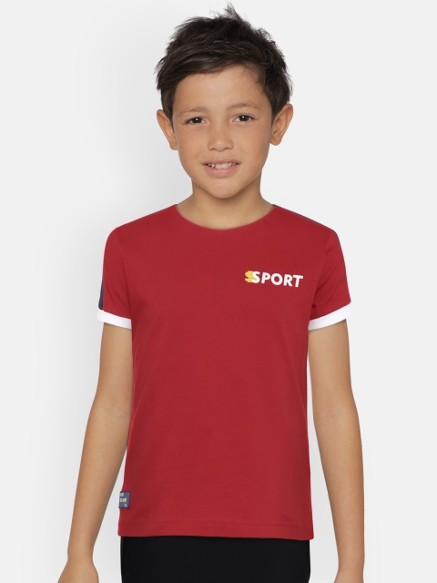 

Indian Terrain Boys Red Solid Round Neck T-shirt