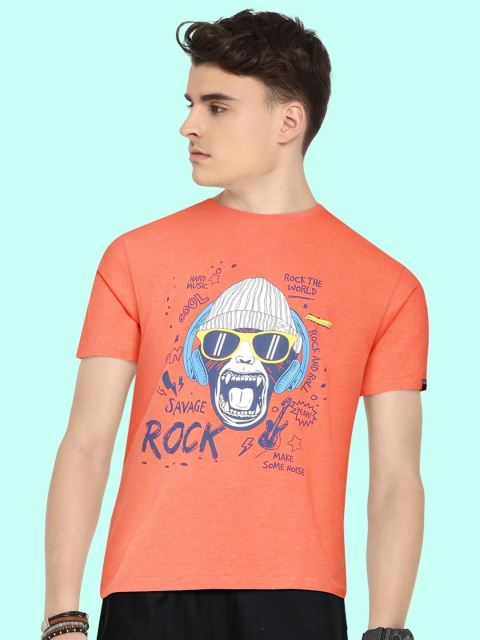 

Indian Terrain Boys Orange Printed Round Neck T-shirt