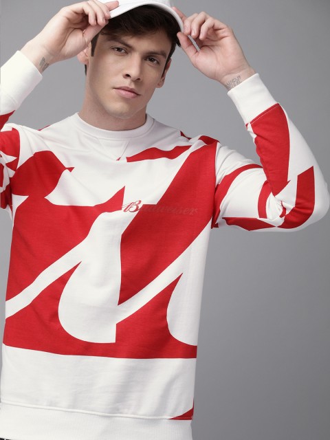 

Budweiser Streetwear Co Unisex White & Red Printed Sweatshirt