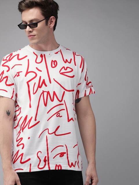 

Budweiser Streetwear Co Unisex White & Red Printed Round Neck T-shirt
