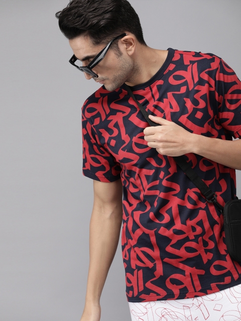 

Budweiser Streetwear Co Unisex Navy Blue & Red Printed Round Neck T-shirt