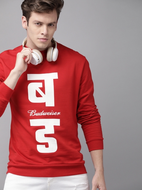 

Budweiser Streetwear Co Unisex Red & White Printed Sweatshirt