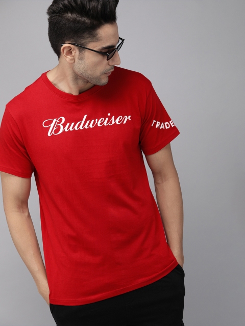 

Budweiser Streetwear Co Unisex Red Printed Round Neck T-shirt