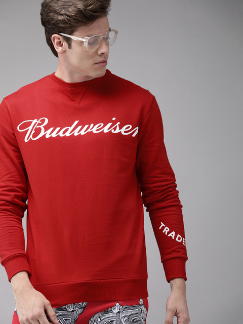 

Budweiser Streetwear Co Unisex Red Printed Sweatshirt