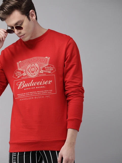 

Budweiser Streetwear Co Unisex Red Printed Sweatshirt