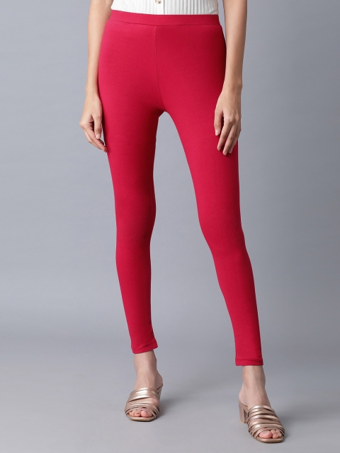 omen Red Solid Leggings