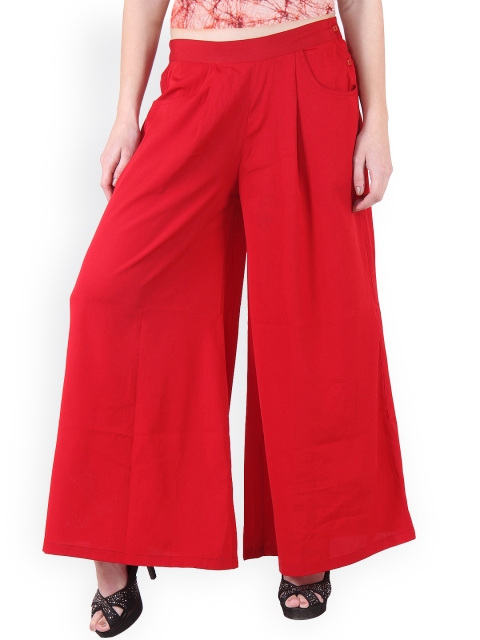 

Ruhaans Red Palazzo Trousers