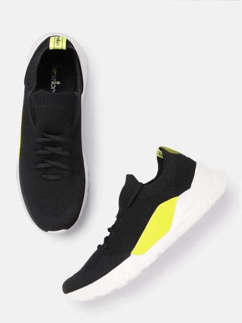

United Colors of Benetton Men Black Woven Design Sneakers