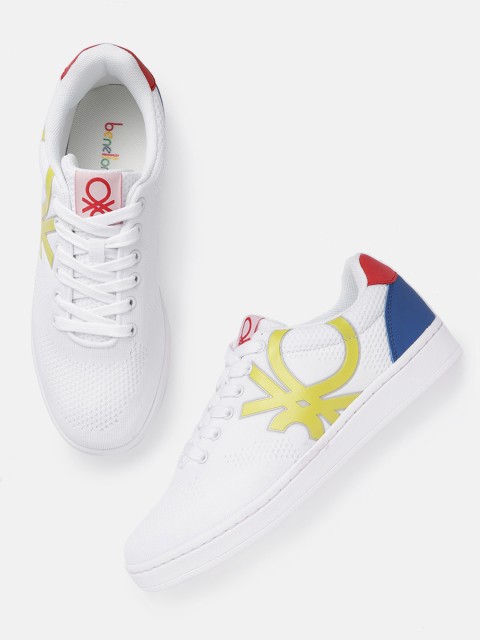 

United Colors of Benetton Men White Woven Design Sneakers