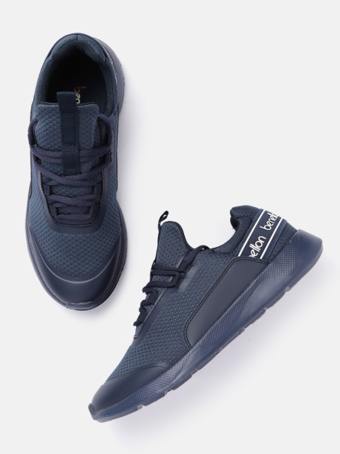 

United Colors of Benetton Men Navy Blue Perforated Sneakers