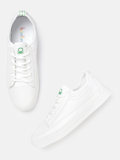 

United Colors of Benetton Men White Solid Sneakers