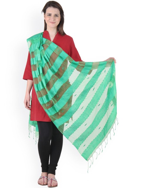 

Ruhaans Green Striped Dupatta