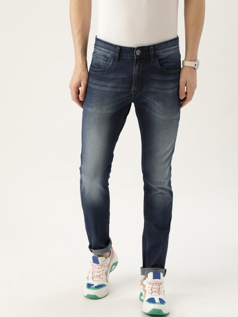 

SINGLE Men Navy Blue Slim Tapered Fit Mid-Rise Clean Look Stretchable Jeans
