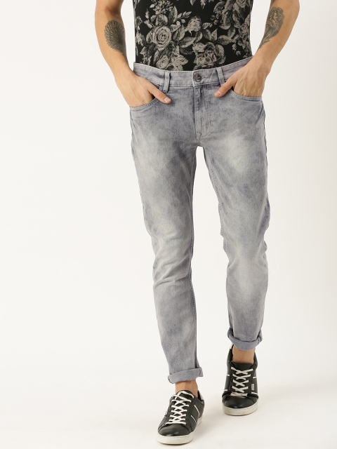 

SINGLE Men Grey Slim Fit Mid-Rise Clean Look Stretchable Jeans