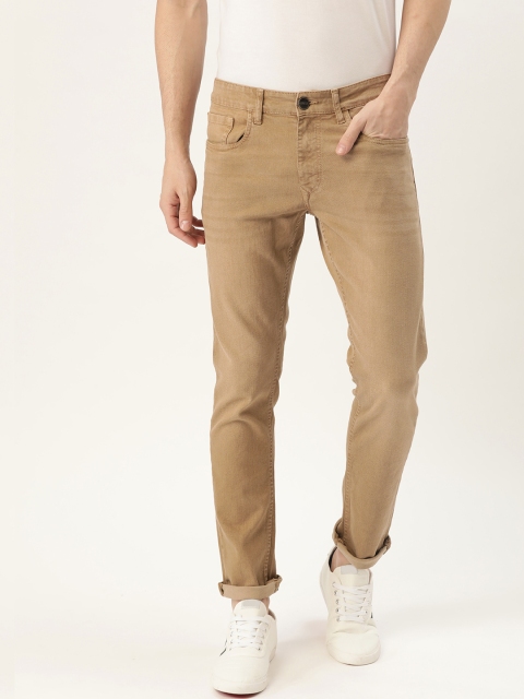 

SINGLE Men Beige Slim Fit Mid-Rise Clean Look Stretchable Coloured Jeans