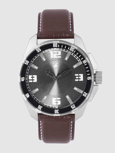 

Fastrack Men Gunmetal-Toned Analogue Watch NL3084SL02_OR, Metallic