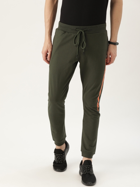 

SINGLE Men Olive Green Solid Slim Fit Joggers