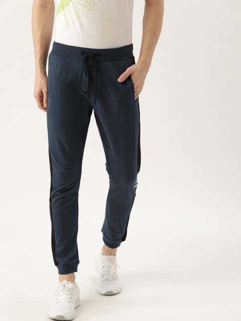

SINGLE Men Navy Blue Solid Slim Fit Joggers