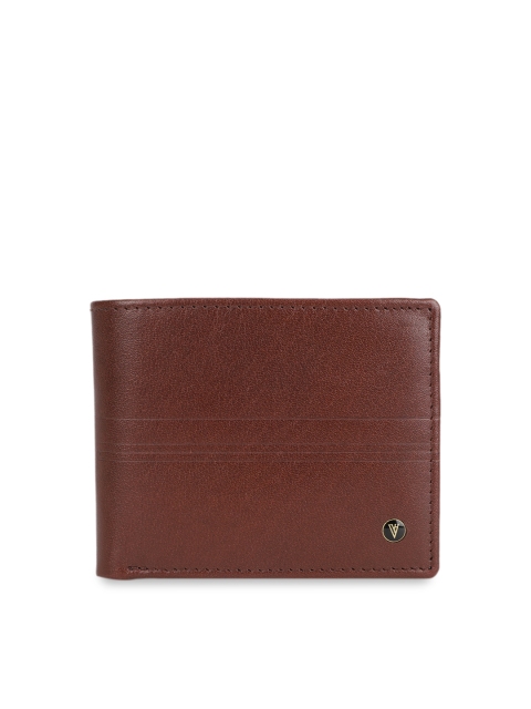 

Van Heusen Men Brown Self Design Two Fold Wallet