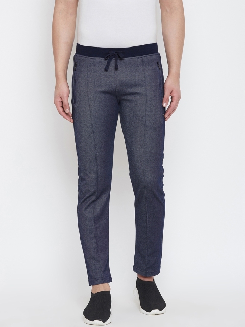 

Okane Men Navy Blue Solid Slim-Fit Track Pants