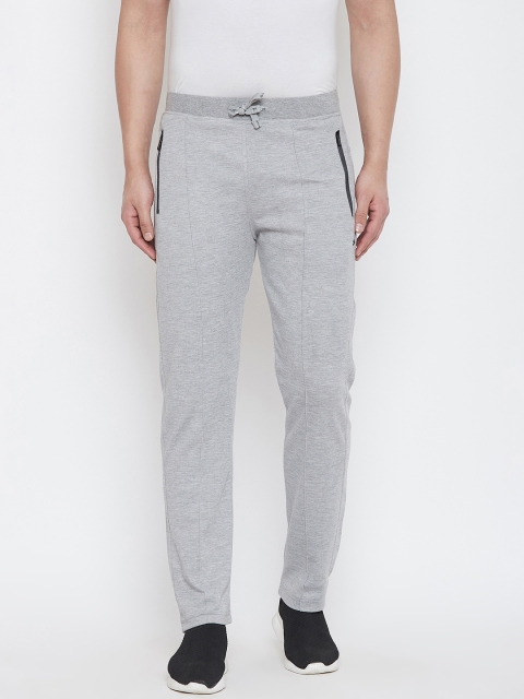 

Okane Men Grey Melange Solid Slim-Fit Track Pants