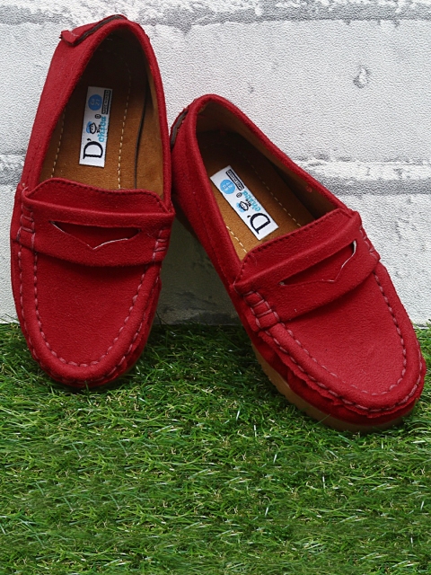

DChica Boys Red Loafers