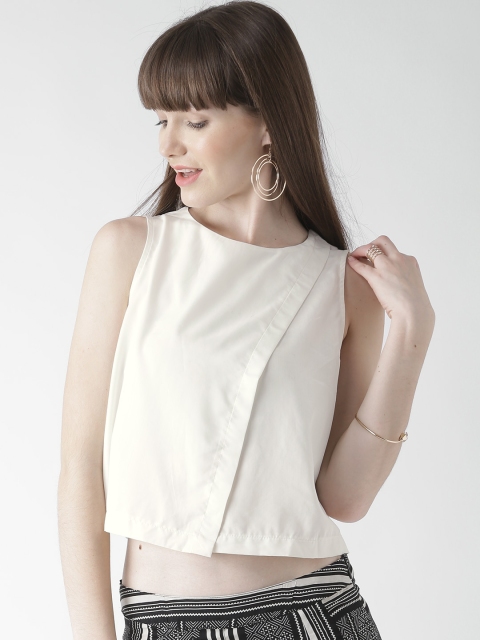 

FOREVER 21 Off-White Layered Crop Top