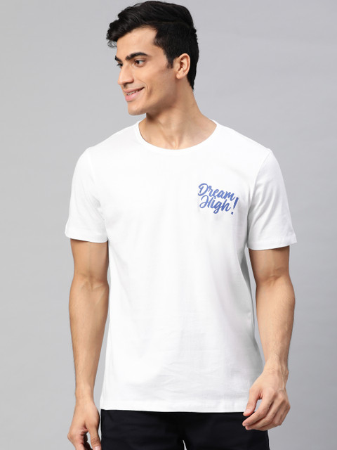 

Mast & Harbour Men White Solid Round Neck T-shirt