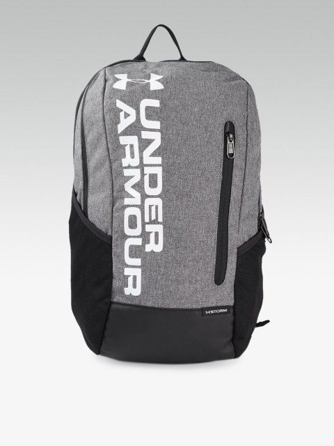 

UNDER ARMOUR Unisex Grey Melange & Black Brand Logo Print Gametime Backpack